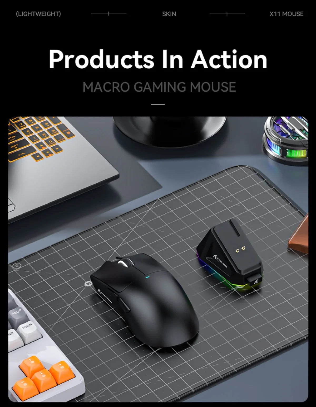 Attack Shark X11&R1 Wireless Gaming Mouse - Tri-Mode , PAW3311 Sensor,22K DPI, 400 IPS, RGB PC Gaming Mouse