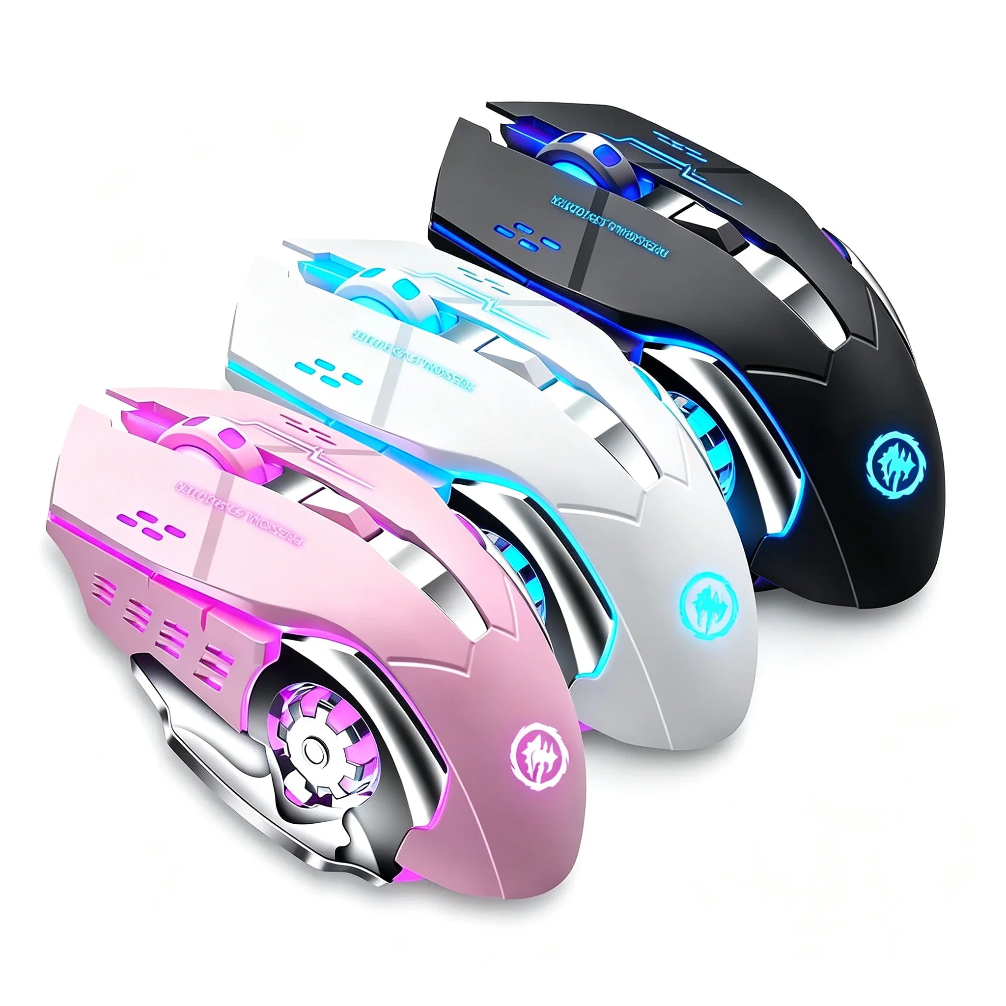 Wireless Luminous Mouse Silent Rechargeable Gaming Mice Mechanical E-sports Office Mouse For Laptop PC Computer Peripherals