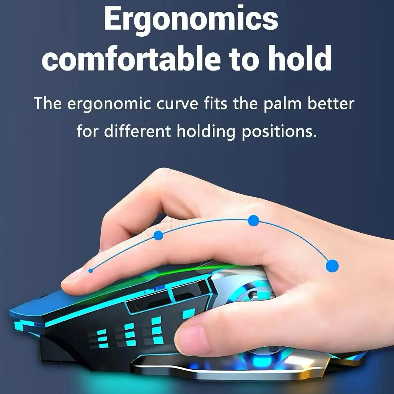 Wireless Luminous Mouse Silent Rechargeable Gaming Mice Mechanical E-sports Office Mouse For Laptop PC Computer Peripherals
