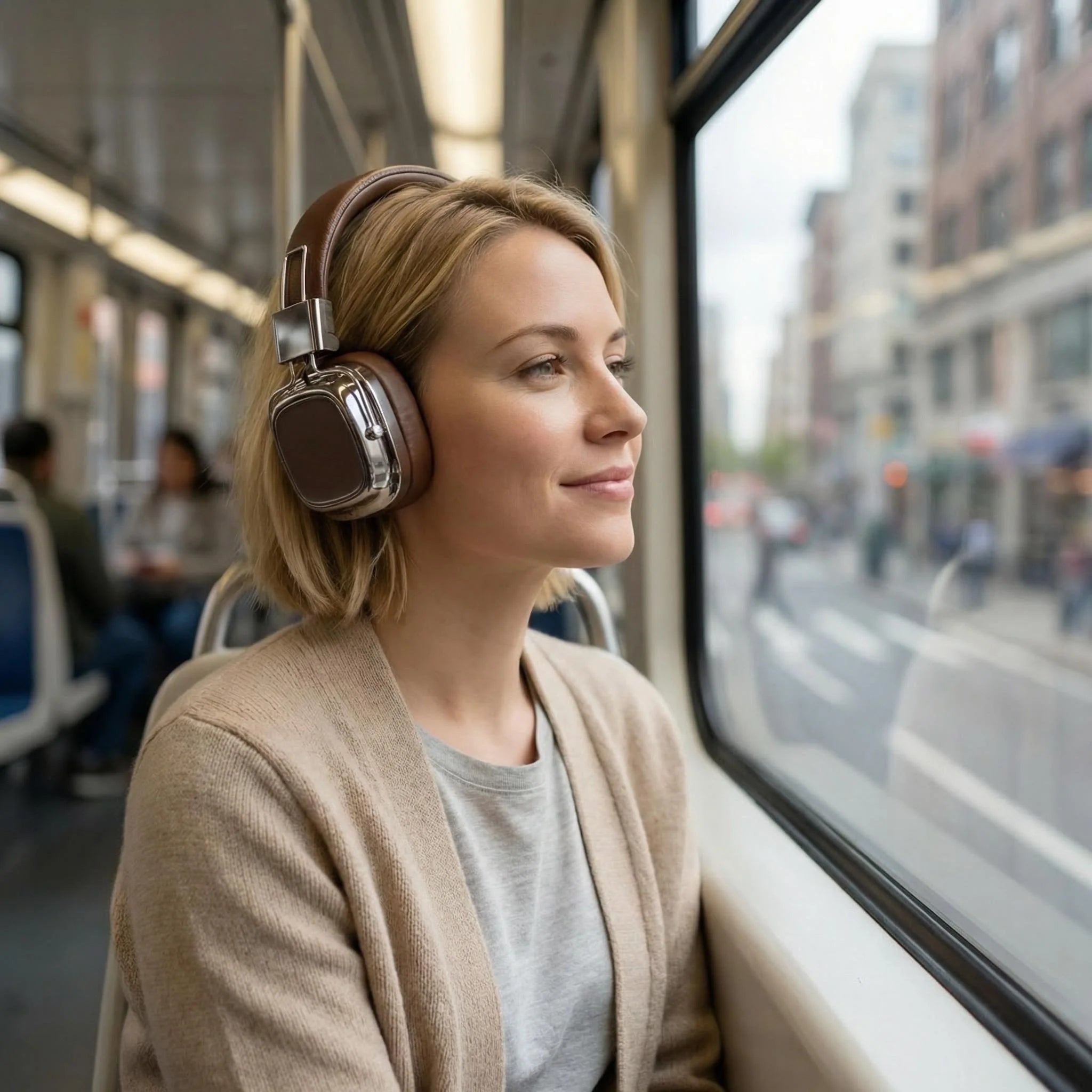 Retro Leather Over-ear Headphones Wireless Bluetooth 5.3 Foldable Noise Cancelling Stereo Music Headset With Cable For Phone PC