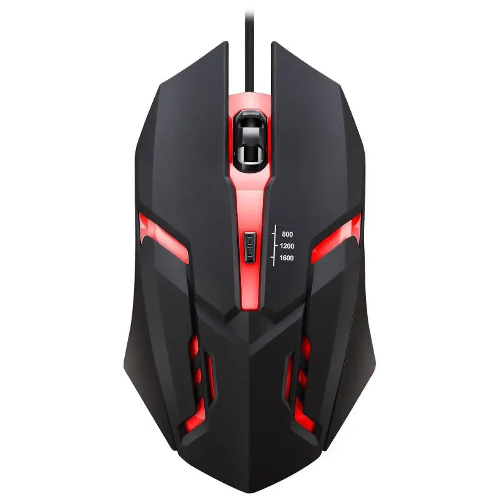 Ergonomic 4-key USB RGB backlit mouse non-slip grip precision tracking, sturdy wired structure for desktop and laptop computers