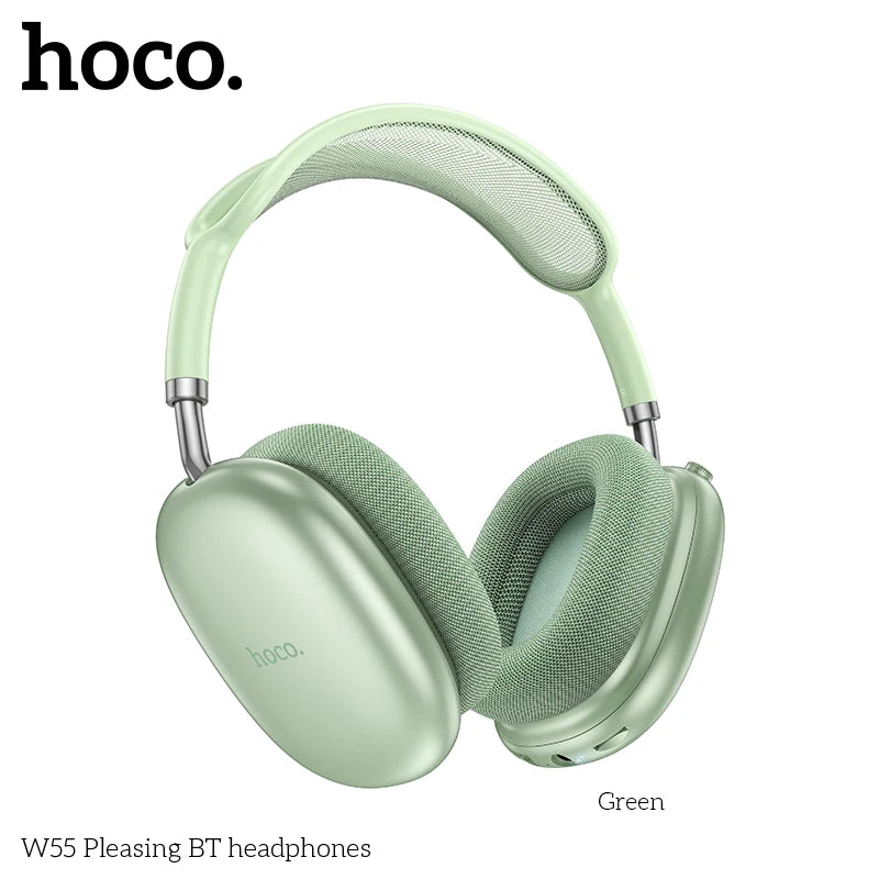 HOCO W55 Over Ear Buetooth Earphone Wireless Music Headphone Mic HiFi Audio Headsets Stereo Sound Sport Earphones 40MM AUX TF