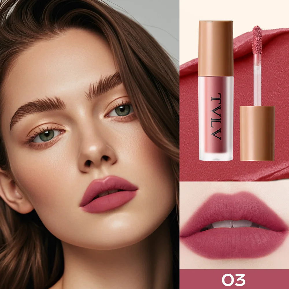 10Pcs Set TVLV  Velvet Air Lip Gloss - Matte Waterproof & Non-Stick Cup Long Lasting Lip Stain, Smudge-Proof Lipstick Set