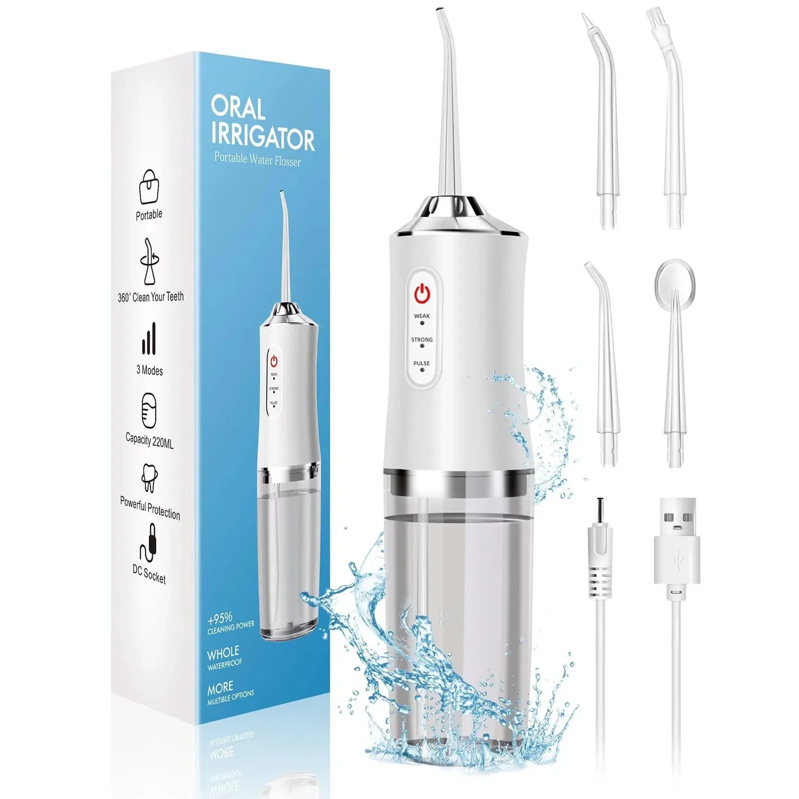 Powerful Water Oral Irrigation Irrigator Jet Ultrasound Air Ipx7 Waterproof Mouthwash Machines Dental Floss Flosser Irigator