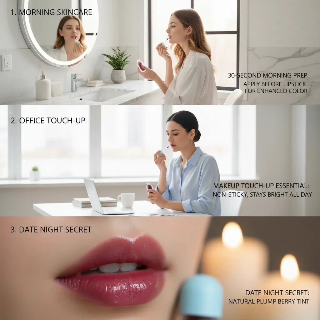 BARVENA Juicy Berry Plumping Lip Gloss Korean Vegan Plant Oil Non-Sticky High Shine Hydrating Lip Care For All Skin Tones