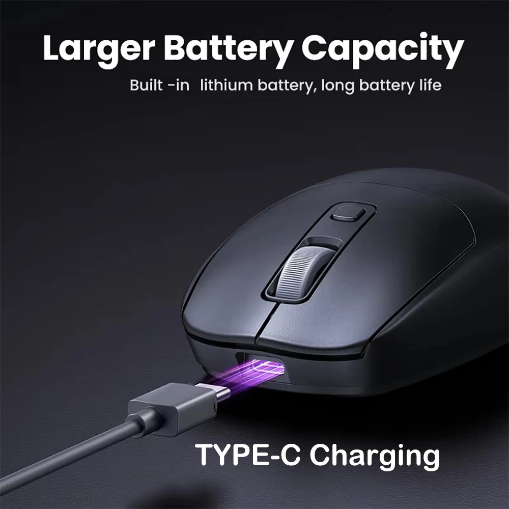 Dual-Mode Bluetooth 5.2 Mouse 2.4G Wireless Mouse Office Silent Mouse Rechargeable Gaming Mouse 1600DPI Mice For Laptop Computer
