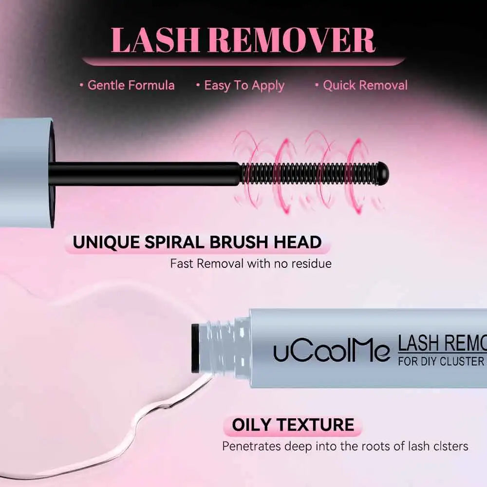 uCoolMe Lashes Venus Super Natural Clusters Kit with Bond and Seal Remover Long-lasting Waterproof Beginner Friendly Makeup Tool