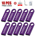 10pcs/lot custom logo Usb Flash Drive 4gb 8gb 16gb pendrive 32gb Memory Stick USB 2.0 Flash usb Stick Metal customized pen drive