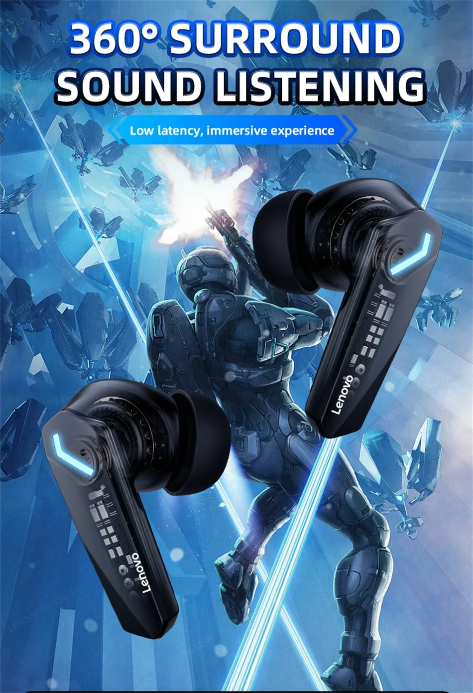 Lenovo Bluetooth Wireless Headphones Built In Microphone USB Type C Charging Port Noise Isolating Comfortable Over Ear Headset C