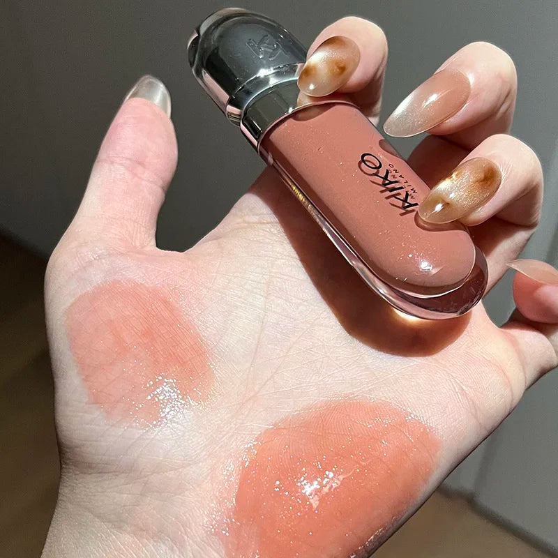 New 3D Hydra LipGloss Non-fading Waterproof Blusher Moisturizing Shimmer Makeup Lip Gloss Lipstick Brun Rose Pearly Mauve Liner