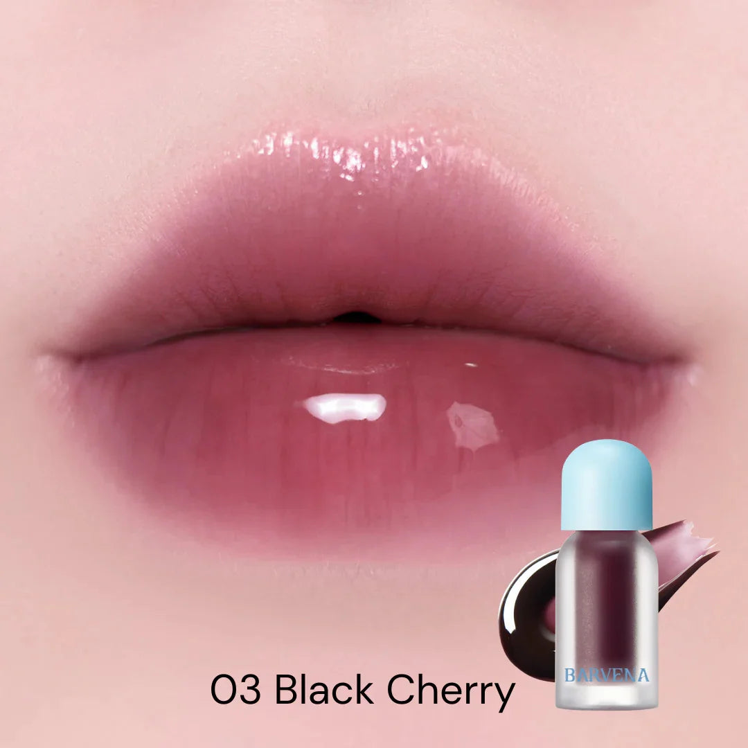 BARVENA Juicy Berry Plumping Lip Gloss Korean Vegan Plant Oil Non-Sticky High Shine Hydrating Lip Care For All Skin Tones