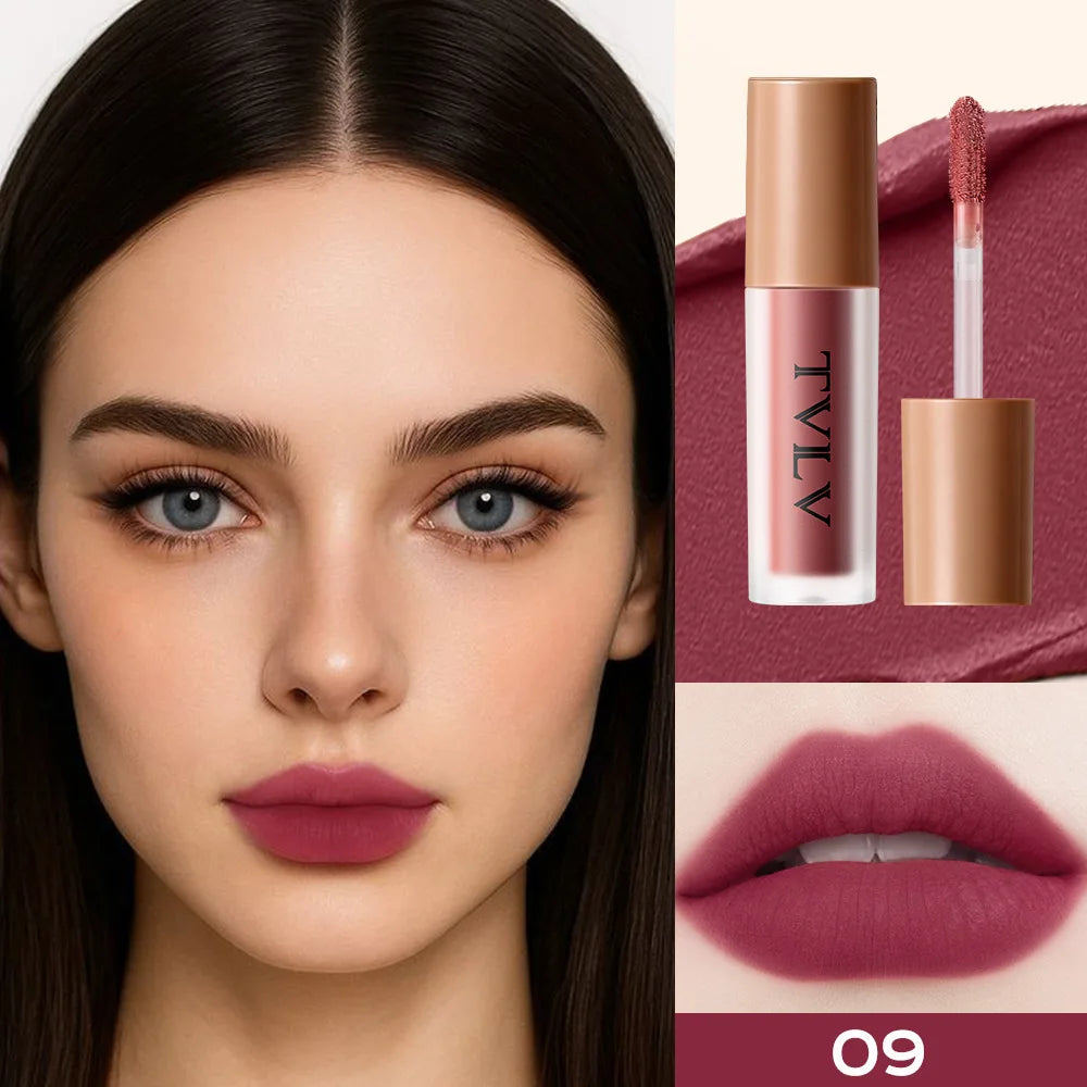 10Pcs Set TVLV  Velvet Air Lip Gloss - Matte Waterproof & Non-Stick Cup Long Lasting Lip Stain, Smudge-Proof Lipstick Set