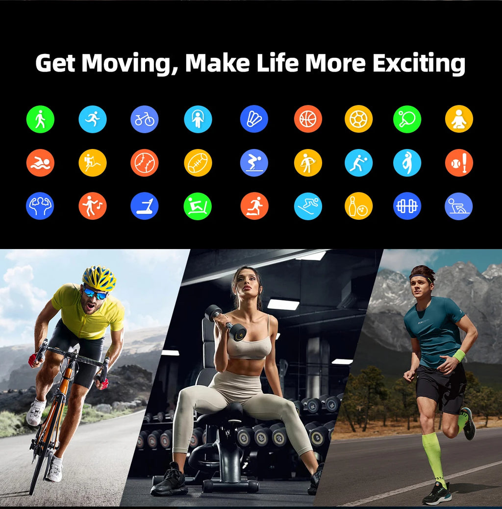 New Ultra Thin Smart Watch men 1.96" AMOLED HD Pixel Display Always Show Time BT Call Reminder Smartwatch Ladies For Android iOS
